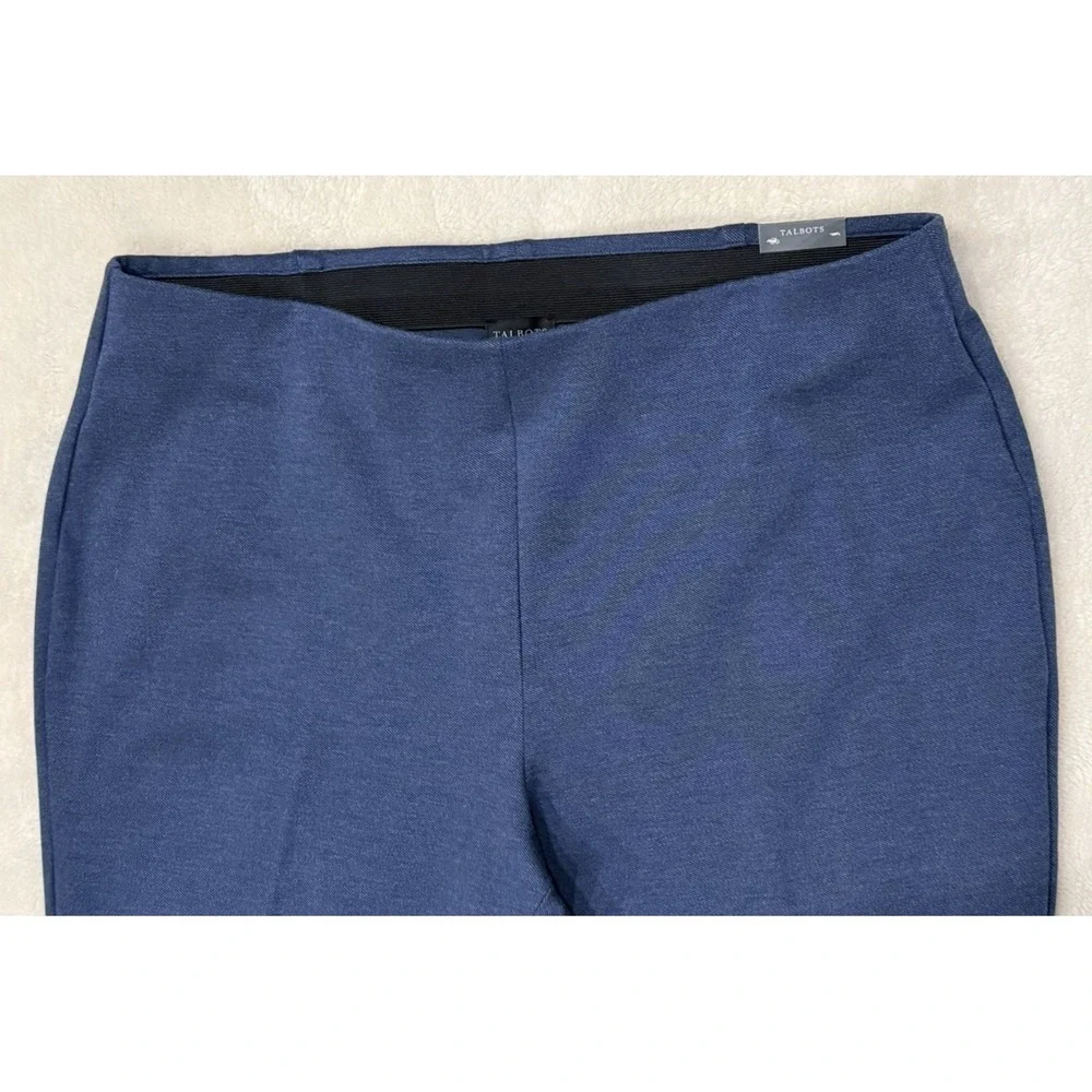 NWT Talbots Women's MONTAUK Pants Sz 22W Blue High Waist Ankle Flare Leg Pull-On